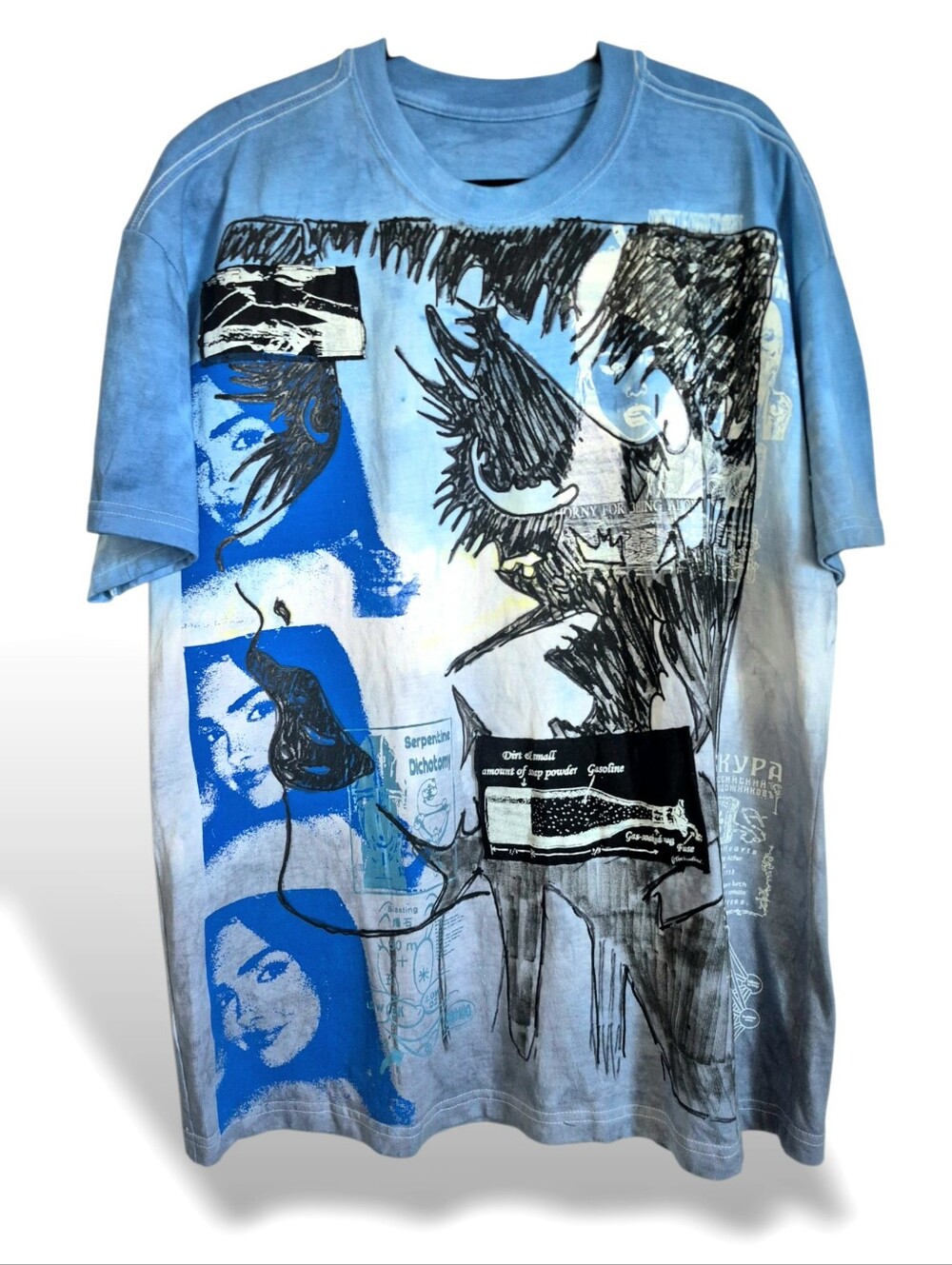 Hand-dyed, Painted & Sxreenprinted Tee